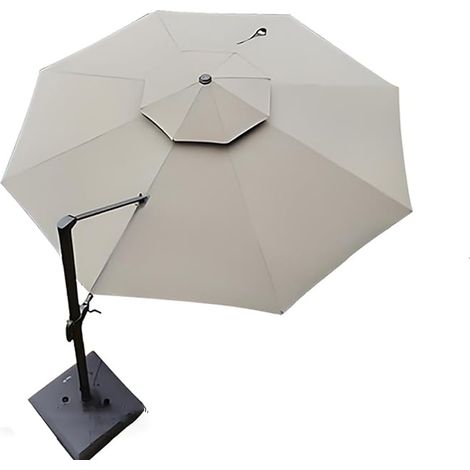 Parasol déporté de 3,5 mètres, 8 baleines, rond, toile imperméable, toile de rechange en polyester imperméable. (1/5)