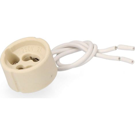 PORTALAMPARAS HALOGENO GU-10 2A 250V 15cm DE CABLE RETRACTILADO EDM (1/2)