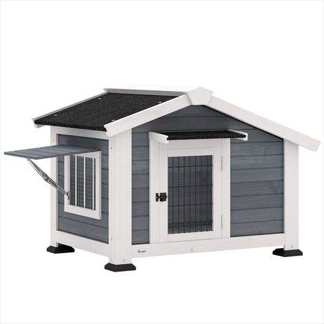 Cage de transport pour animaux 98 x 76 x 69,5 cm niche chien bois (1/5)