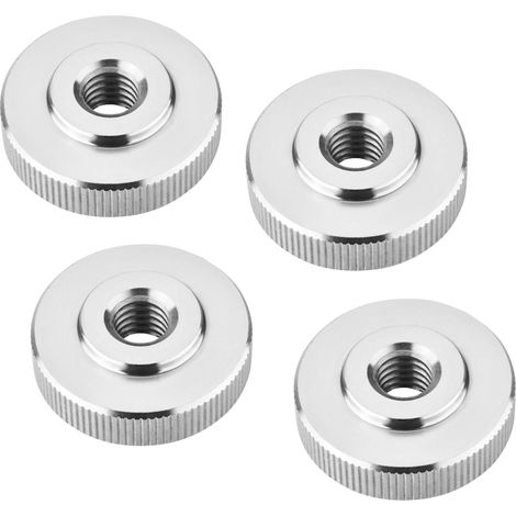 SOTECH Rändelmutter Edelstahl V2A (SS304) metrische Griffmutter mit gerändelten Seitenflächen - 4er Set M10 flache Form DIN 467