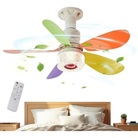 Ventilateur de plafond LED silencieux avec télécommande – 26 x 18 cm, éclairage apaisant pour chambre et petits espaces (1/5)