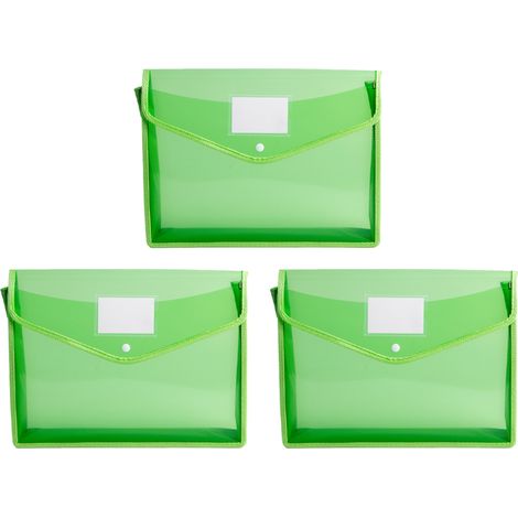 Ensemble de pochettes à documents en plastique spécifiques à l'école, pochette de rangement multifonctionnelle et imperméable pour documents, fermeture à pression, matériau durable, pochette extensibl
