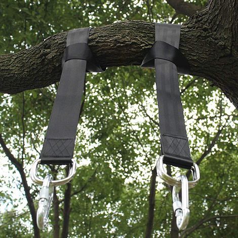 Kit de suspension pour balançoire en bois avec deux mousquetons robustes en alliage de zinc (450 kg) pour balançoires et hamacs, facile à utiliser, lot de 2, 150 cm