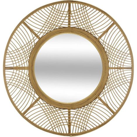 Miroir Rond en Bambou 70cm - SILUMEN (1/5)