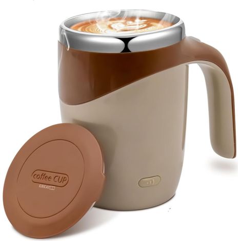 Mug mélangeur électrique intelligent auto-mélangeur, en acier inoxydable, magnétique, type thermos, avec couvercle, chargement USB, (1/5)