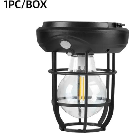 (Noir-Blanc chaud) Nouvelle applique murale solaire LED pour extérieur, jardin, cour, étanche, éclairage public, lanterne à lumière chaude par détection de présence humaine (1/5)