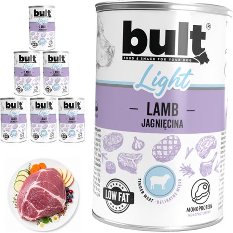 BULT LIGHT Nassfutter für Hunde, Lamm, Dose 6 x 400 g, leicht verdaulich (1/2)