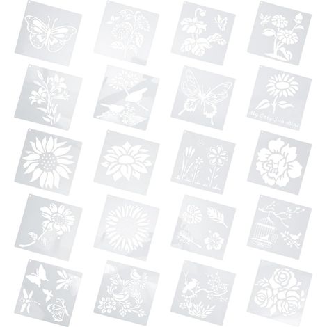 20 Reusable White Plastic Flying Insect Stencils for