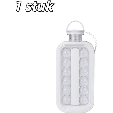 1 bac à glaçons 2 en 1 portable avec couvercle plat, fabrique des glaçons et des glaces, pour cocktails, café, whisky, champagne, bière et jus, blanc (1/5)