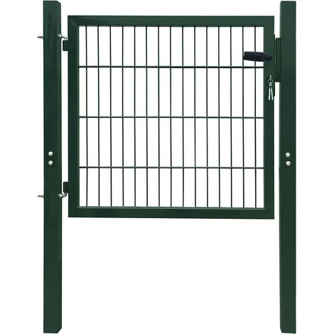 Portail de clôture 2D (simple) vert 100x80 cm (1/5)