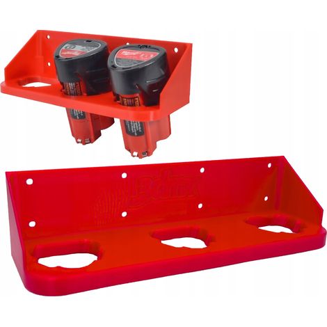 PORTA BATTERIE PER 3 BATTERIE MILWAUKEE M12 ORGANIZZATORE DA PARETE 3DMX (1/5)