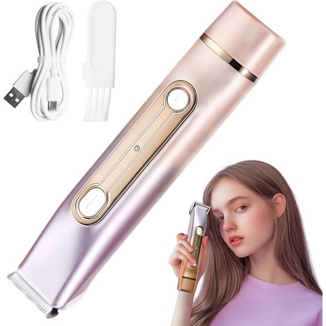 Elektrischer Rasierer für Damen, Bikini-Trimmer für Damen, Elektrischer Epilierer für Damen, Wasserdichter IPX6 Intimtrimmer für Bikinizone, Achseln, Beine, Arme, Körper, Gesicht (Pink)