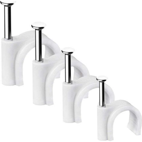 pair Un ensemble de 4 clips de câble ronds robustes et durables, utilisables comme attaches de câble, organisateurs de câbles et serre-câbles, disponibles en 4 tailles : 4 mm, 6 mm, 8 mm et 10 mm - po
