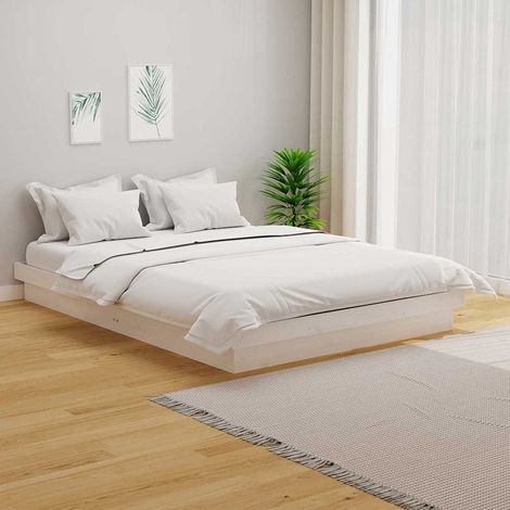 Estructura de cama madera maciza blanca 140x200 cm (1/5)