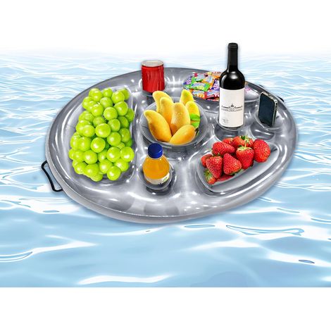 Gonflable Porte Gobelet Piscine, 2 en 1 Grand Plateau Piscine Bar Flottant Piscine 8 Trous, 71x56 Porte-Gobelet Flottant Portable Plateau Piscine, pour Fête Estivale et Plage (1/5)
