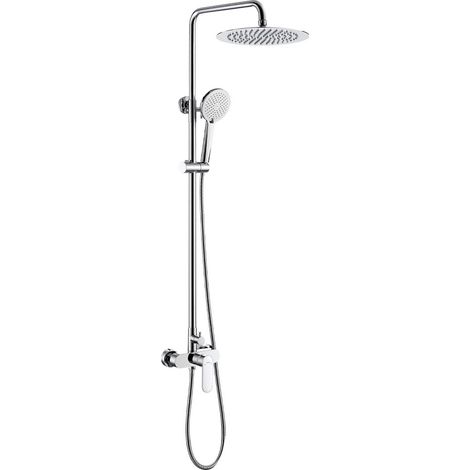 Columna Ducha Monomando Baikal Cromo, cartucho cerámico, material inoxidable AISI 304, grifería de baño moderna, ahorro de agua, instalación fácil