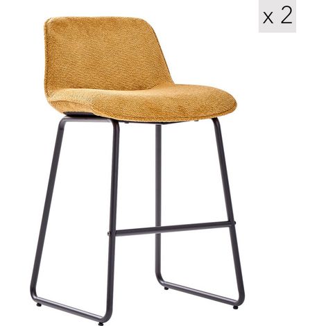 Nordlys - Lot de 2 Tabourets de Bar Metal Tissu Scandinave (1/5)