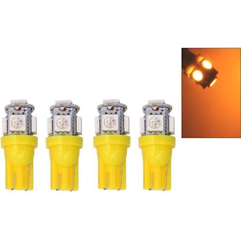 Gelb-orange T10 W5W LED-Lampe, 5 SMD 5050 Chips, 12V DC, 4er-Pack. Gelb-orange, 4er-Pack. (1/5)