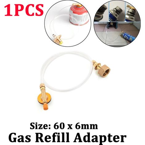 Adaptateur de remplissage direct pour cartouche de gaz butane de camping (1 pièce), compatible avec les réchauds de camping portables. (1/5)