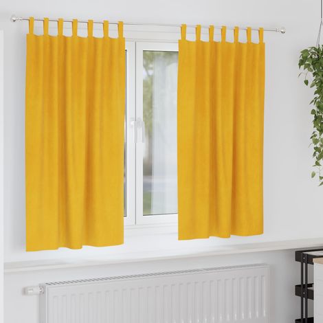Verdunkelungsvorhänge 2 pcs Senfgelb 140 x 175 cm Samt