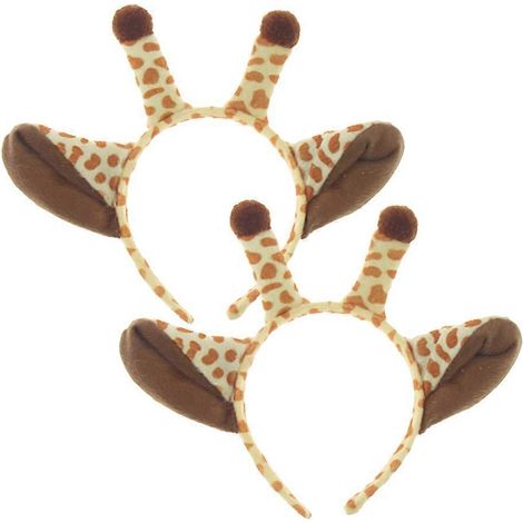 Lot de 2 serre-têtes girafe, accessoires pour cheveux, déguisement animal, idéal pour une fête costumée ou un cosplay.-2pcs (1/2)