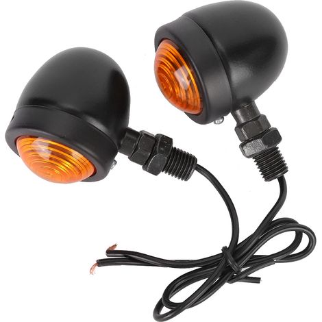 Paire de clignotants noirs et jaunes, feu de direction compatible Honda (petite taille) (1/5)