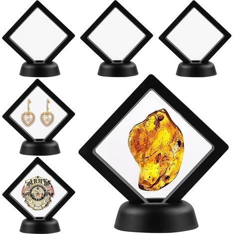 6 PièCe Cadre Flottant Support Titulaire Cadre Flottant Cadre Flottant Transparen Bijoux BoîTe Vitrine à Suspension Support De PréSentation Flottant Pour Affichage Anneau Pendentif Bracelet(6) (1/5)