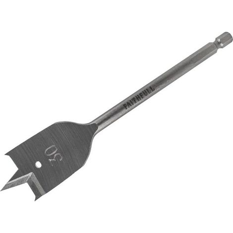 Faithfull 30mm Flat Bit (FAIFB30E) for Drilling Flat Holes in Wood and Soft Materials