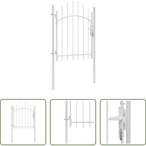 vidaXL Weiß - Gartentor Woerden Stahl 1x1,25 m Weiß (1/5)