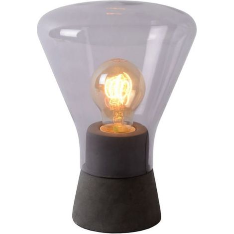 Lampe de table Lucide Barry E27 40W verre noir 24cm (1/4)