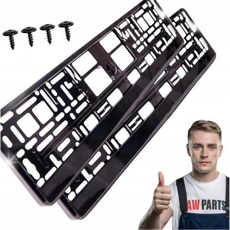 2x Kennzeichenhalter in Metallic-Schwarz (2 Stück) (1/5)