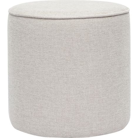 Puf redondo en tela efecto terciopelo texturizado beige D40 cm PAUL (1/3)
