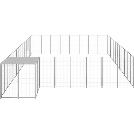 Maison Exclusive - Gabbia per Cani Argento 30,25 m² in Acciaio (1/5)