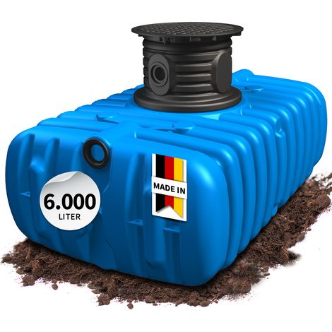 FLAT S Flachtank 6000 L, blau, inkl. Tan kdomsystem
