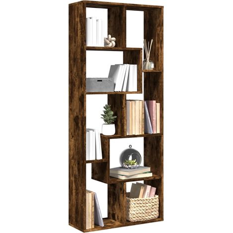 Room Divider Bookcase Smoked Oak 67x25x161.5 cm Engineered Wood vidaXL (1/5)
