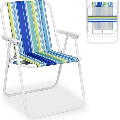 Silla plegable de camping Alan con rayas marinas (1/5)