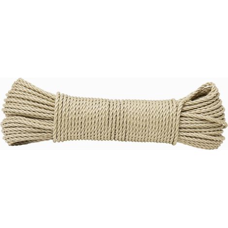 Werka Pro – Corde beige 40m Ø 4,5mm – Résistance à la déchirure 300kg – Haute résistance à l'abrasion – Pour applications extérieures