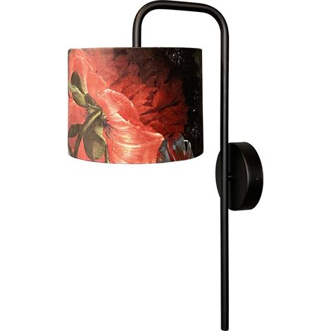 Applique noire Venus avec abat-jour fleur - 3262-05-6580-BL-20 (1/3)