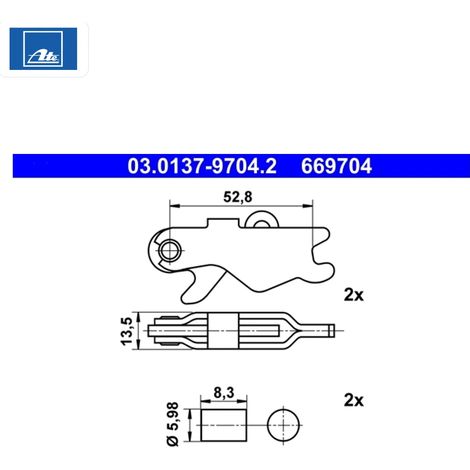 Kit d'accessoires, mâchoires de frein de stationnement ATE 03.0137-9704.2 VW