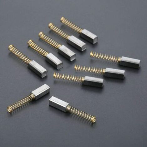 Lot de 50 balais de moteur en carbone avec fil de cuivre pour machine à coudre, base de 4,5 x 4 x 11 mm, ressort de 3,5 mm de diamètre, 17 mm, pièces de rechange pour modèles Elna 100 W (1/5)
