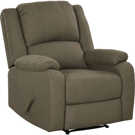 Fauteuil relax fonction inclinaison et repose-pieds reglable jusqu'a 150 kg cadre acier 90 x 96 x 98 cm marron