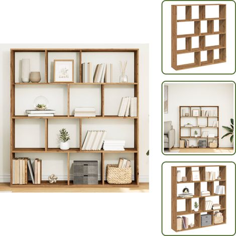 Rangement de DVD - vidaXL Bibliothèque chêne artisanal 132x29x141,5 cm bois d'ingénierie - Étagère polyvalente (1/5)