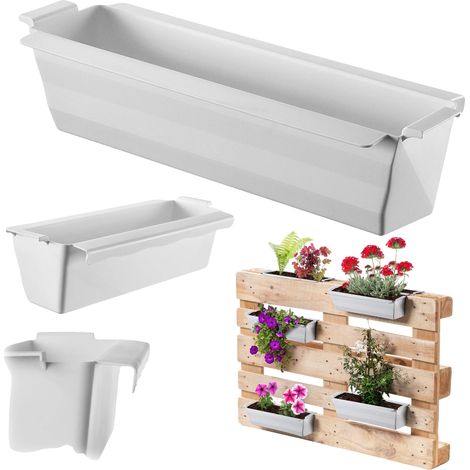 Pot de Fleurs, Plastique Durable, Installation Facile, BLANC (1/5)