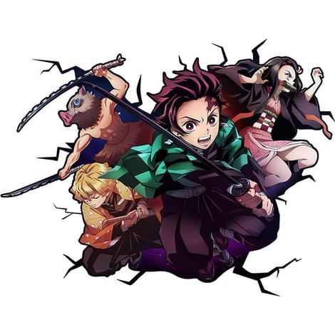 【YD】Demon Slayer Wandtattoo für Kinderzimmer, selbstklebende Wanddekoration (1/3)