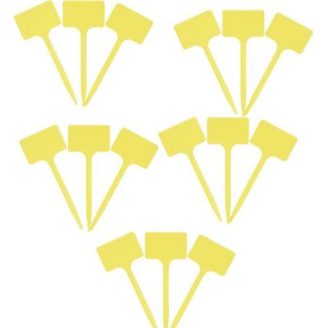 Panneaux de Plantes- Ensemble Pratique de 15 Pièces - Surface d'écriture 55 x 35 mm - Design en T - Matériau Résistant aux Intempéries - Jaune / Panneaux de Plantes / Panneaux d'Herbes (1/4)