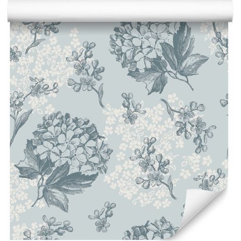 Zarte, florale Retro-Tapete für Wohn- und Schlafzimmer, 50 x 1000 cm (1/5)