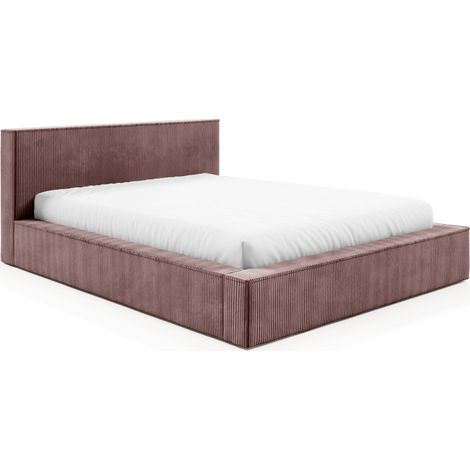 Sofello Polsterbett nach Maß FILO Puderrosa 120x200 aus Kordstoff mit Holz-Lattenrost Modernes Design in trendigen Farben, ohne Stauraum (1/3)