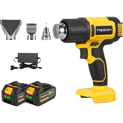 Pistola de calor, potencia de 2000 W, pantalla digital LCD, 2 baterías de 15000 mAh. (1/2)