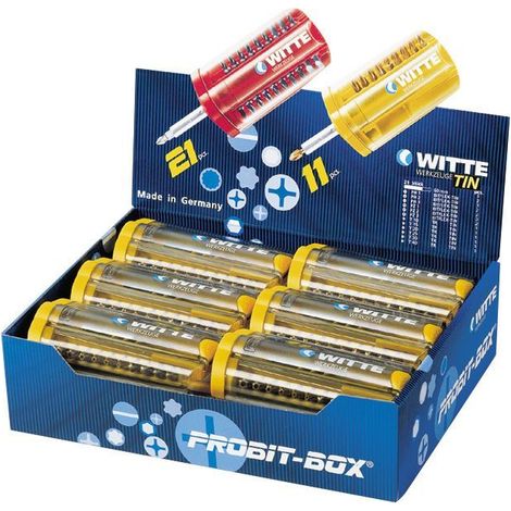 Boîte avec 21 embouts de tournevis PROBIT-BOX (type standard rouge)  WITTE 27786