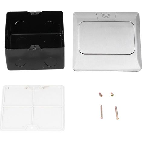 Prise de sol étanche 2 prises EU 16A 250V AC, boîtier encastré en aluminium, prises femelles intégrées, usage intérieur/extérieur. (1/5)